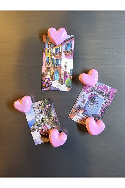 Gamy Crafts Magnet - Buzdolabı Magneti - Buzdolabı Süsü - 5’li Kalpli Magnet ...