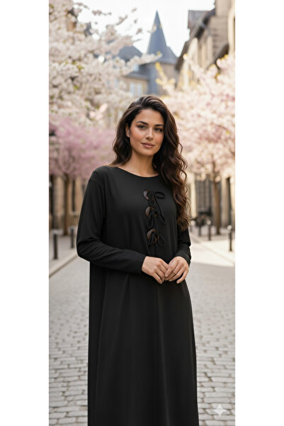 Clarity Button Detail Plain Winter Hijab Dress