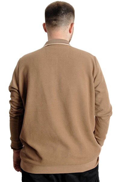 ModeXL Mode Xl Large Size Ανδρικό Sweat Polo Thessaloniki Horse 23442 Milk Coffee
