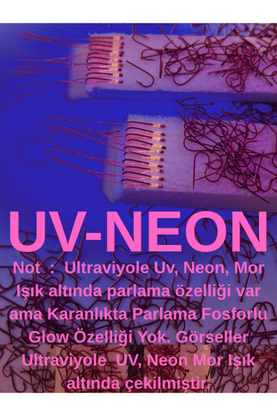 ea genset Çapari İstavrit Gece Çaparisi 25x12 Beden Kıyı Uv Neon Pembe Sim 11 No 10 Kırmızı İğneli 2li Paket