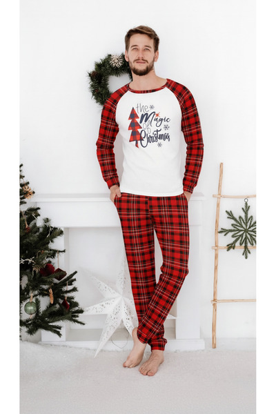 Lilabio 100% Cotton Christmas Themed Men's Pajamas Set