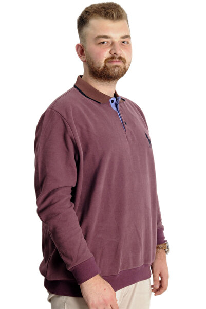 ModeXL Mode XL Large Size Men's Sweat Polo Thessaloniki Horse 23442 Dried Rose