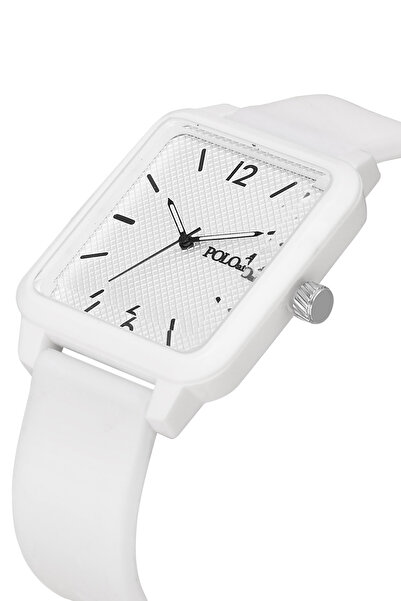 Polo Air Square Case Silicone Cord Unisex Bay- Sports Wristwatch White Color Pl-1509B5X