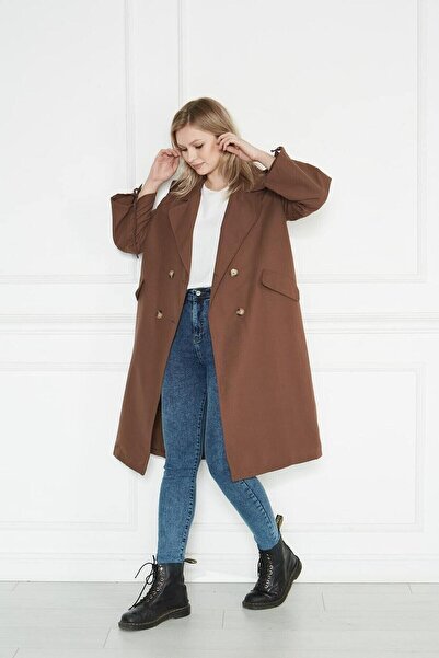 comstar Γυναικεία καμπαρντίνα χωρίς επένδυση με κορδόνι στο μανίκι Oversize Gabardine