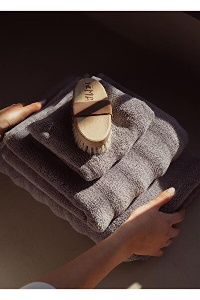 The Mia Fine Cotton Gray Face Towel 90x50 Cm