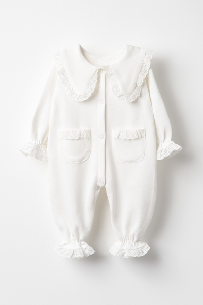 Banamio Jessie Newborn Polka Dot Detailed Cotton Romper Hospital Release