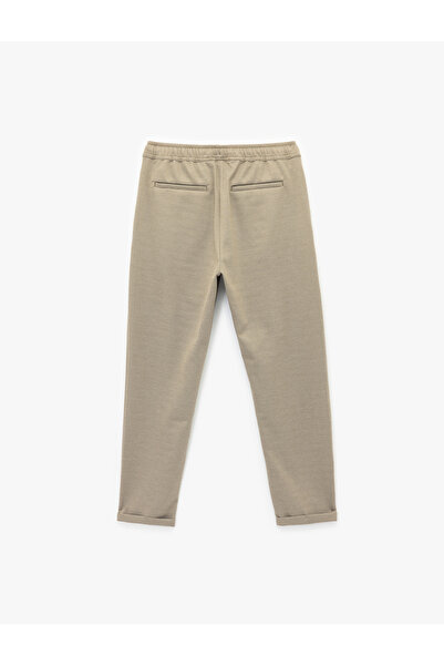 Koton Straight Fit Pike Fabric Pocket Detailed Relaxed Cut Waist Lace up Trousers