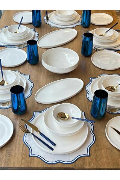 ROSSEV Yemek Takımı Modern Sade 81 Parça 6 Kişilik