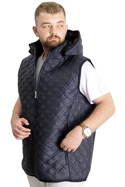 ModeXL Mode XL Великий розмір Чоловічий жилет з капюшоном Капітоне 23710 Світло-синій