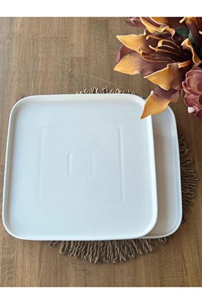 ROSSEV Set of 2 Porcelain Square Presentation Plates