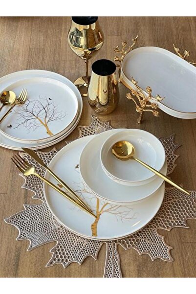 ROSSEV Yemek Takımı Modern Arbol Bird 24 Parça 6 Kişilik