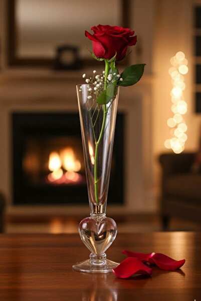 Paşabahçe El İmalatı Kristal Kalp Figürlü Vazo 1 Adet 21536