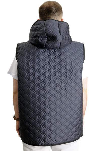 ModeXL Mode XL Великий розмір Чоловічий жилет з капюшоном Капітоне 23710 Світло-синій