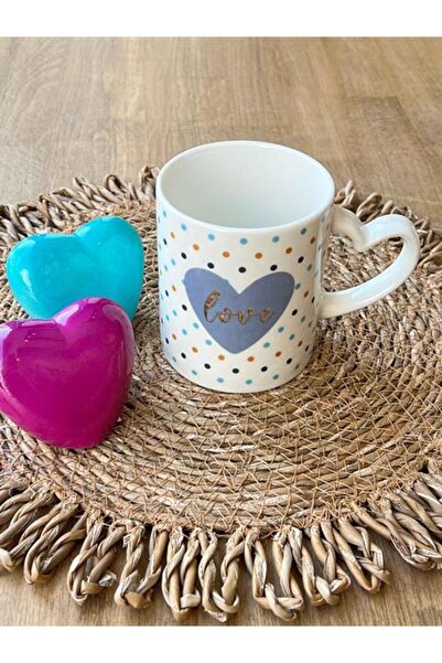 ROSSEV White Porcelain Mug with Polka Dot Detail