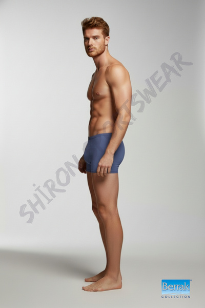 Shiron Sportswear&Company Men's 6-Pack Indigo Color Modal Fabric Thin Elastic Boxer Berrak 4488