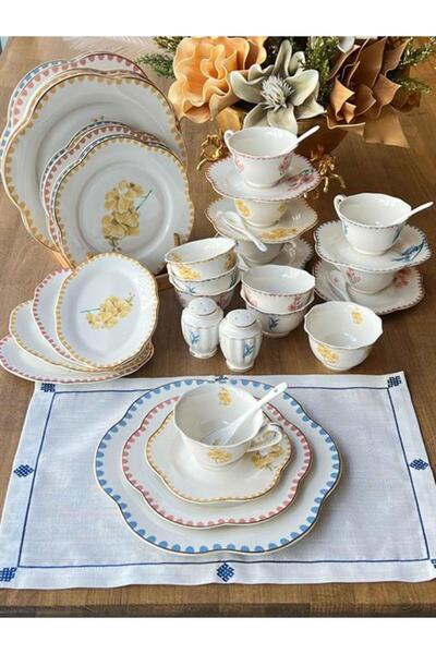 ROSSEV Kahvaltı Takımı Flowers 42 Prç 6 Kişilik