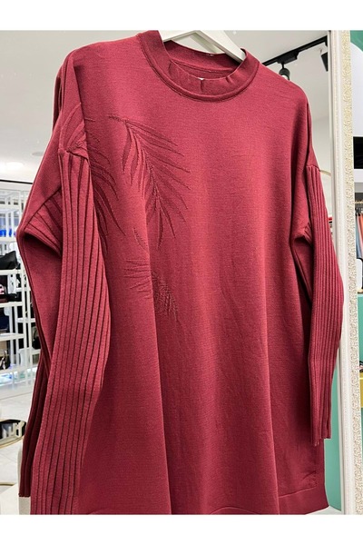 MRM MERAM BUTİK Adn Palmi̇ye Mercerized Tunic - Cherry Crush - 1