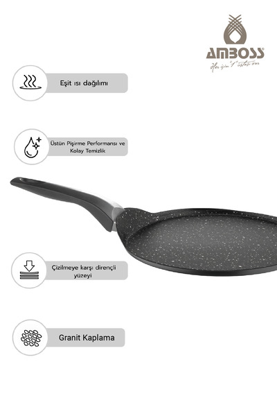 Amboss Mocca Granit Kaplama Krep Tavası 26 cm