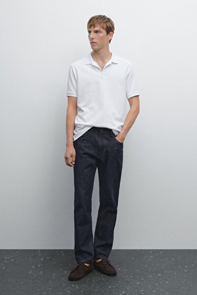 Massimo Dutti Mikro dokulu ve pamuklu polo yaka t-shirt