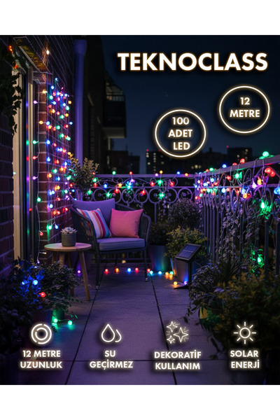 Solar Solar Powered 100 Led 12 Meter Strip Garden Decoration Lighting Led Color Light Tree