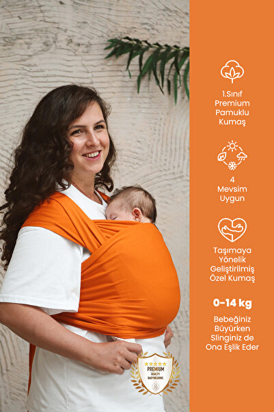 ilays beauty Premium Birinci Sınıf Pamuklu Esnek Wrap Sling (BABYWEARİNGE ÖZEL ÜRETİM KUMAŞ)
