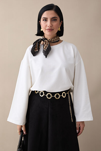 InStyle Oversized Wide Sleeve White Sweatshirt