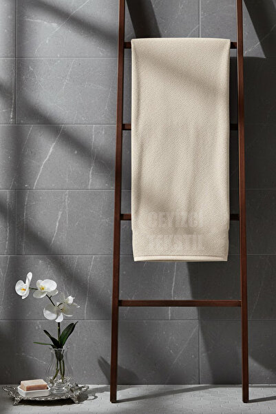 Çt Çeyizci Tekstil Bath Towel Velvet Hotel And Bath Towel 70 X 140cm Cream