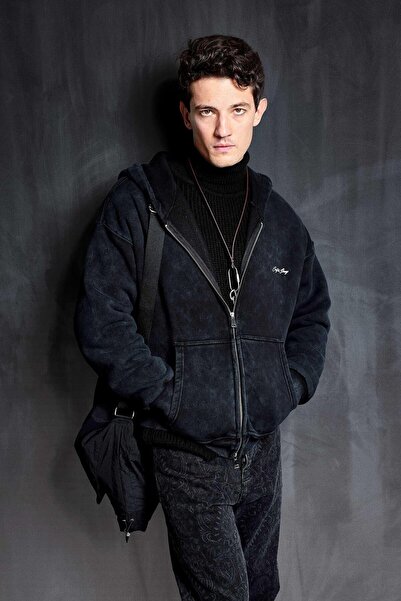 ablukaonline Ανδρικό φούτερ Relax Fit Washable με κουκούλα Μαύρο