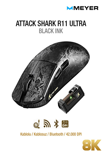 Meyer Gaming Attack Shark R11 Ultra Carbon Fiber 8K Kablosuz Gaming Mouse