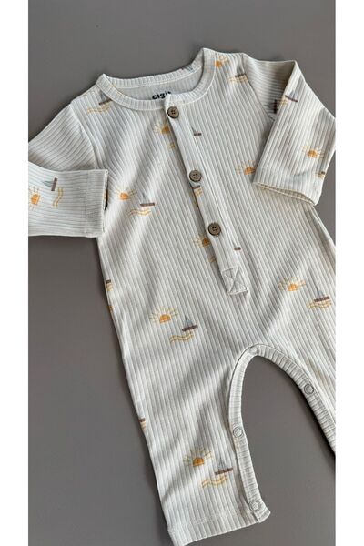 Cigit Printed Jumpsuit 0-3 Years Old Sailing Pattern