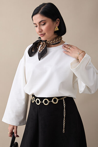 InStyle Oversized Wide Sleeve White Sweatshirt