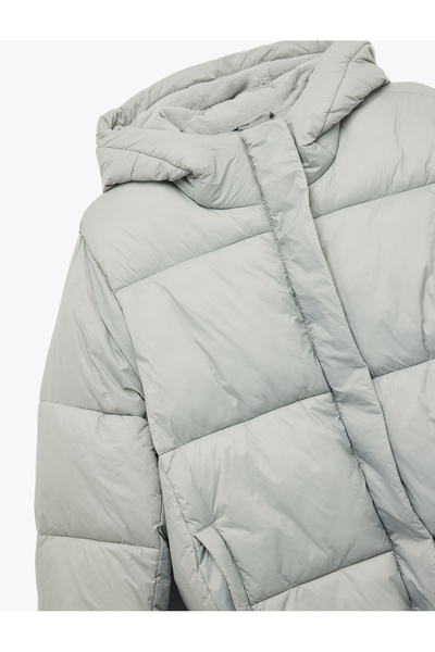 Koton με κουκούλα Μακρυμάνικο πουπουλένιο παλτό με φερμουάρ