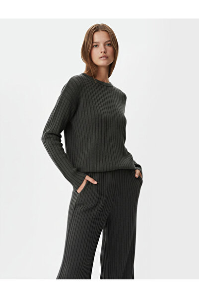 Koton Long Sleeve Crew Neck Comfortable Fit Pajama Top