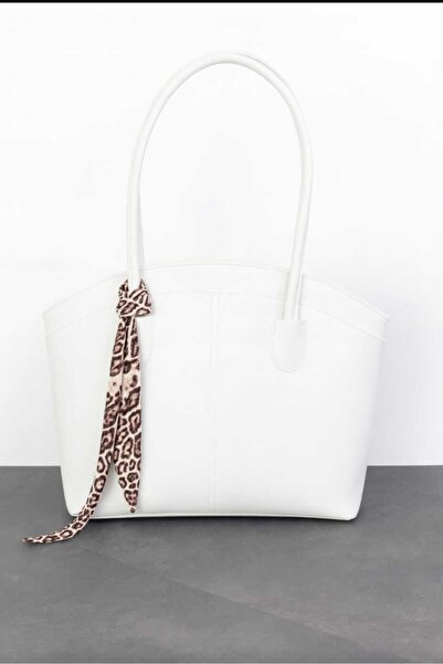 ÖZÜM TAKI Women's Large Shoulder and Arm Bag White