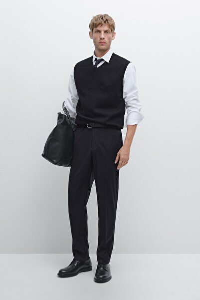 Massimo Dutti Yün karışımlı kumaş pantolon