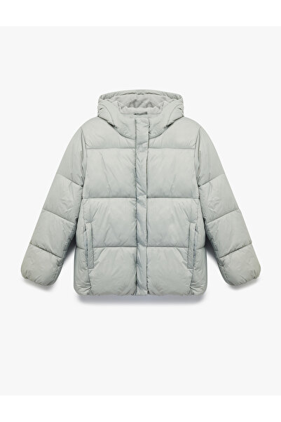 Koton με κουκούλα Μακρυμάνικο πουπουλένιο παλτό με φερμουάρ