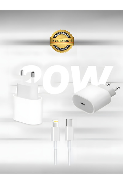 SURTECH iPhone Tüm Serilerle Uyumlu 20W PD Type-C Hızlı Şarj Aleti ve Lightni...