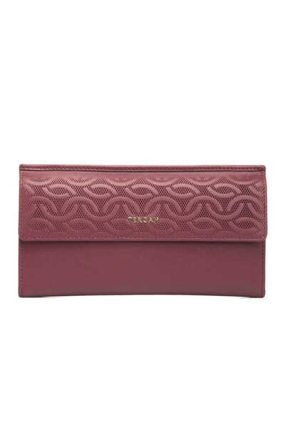Tergan Claret Red Genuine Leather Women's Wallet - S1Cb00005793-G7Q