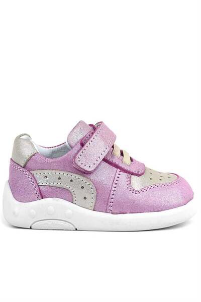 Rakerplus Genuine Leather Anatomical Pink Glitter Baby Sports Shoes