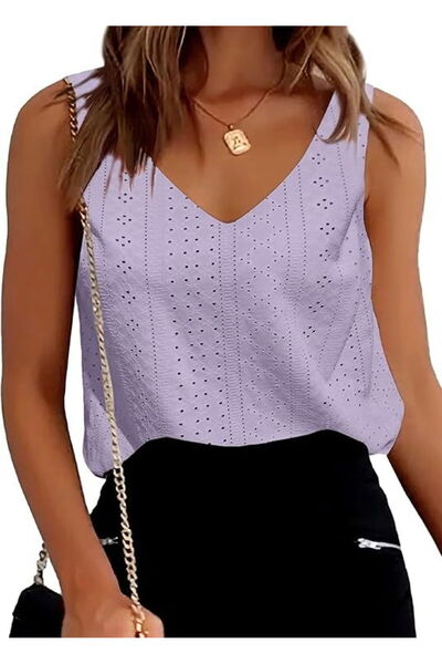 OEM Bluză casual pentru femei, top fără mâneci, violet XL