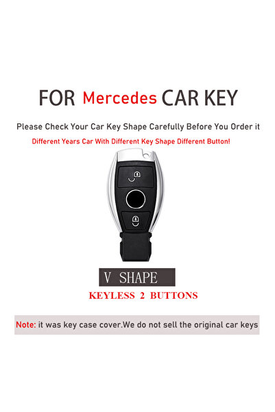 OEM Husă cheie verde 2 butoane pentru Mercedes (A, B, C, E, Clasa R, GLS, GLA, GLK, GLC, CLS, CLA, AMG)