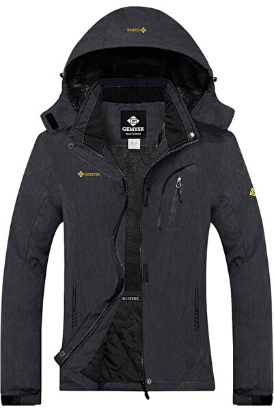 OEM Jachetă sport pentru femei, căptușită, impermeabilă, cu glugă și 4 buzuna...