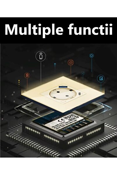 OEM Smart Socket, USB+USB C, 16A, Wi-Fi, Tuya/Smart Life, Alexa/Google Assistant Compatible, Gold