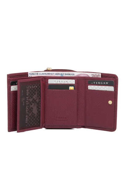 Tergan Claret Red Genuine Leather Women's Wallet - S1Cb00005798-M71