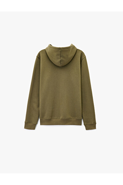 Koton Raised Long Sleeve Basic Hooded Sweatshirt