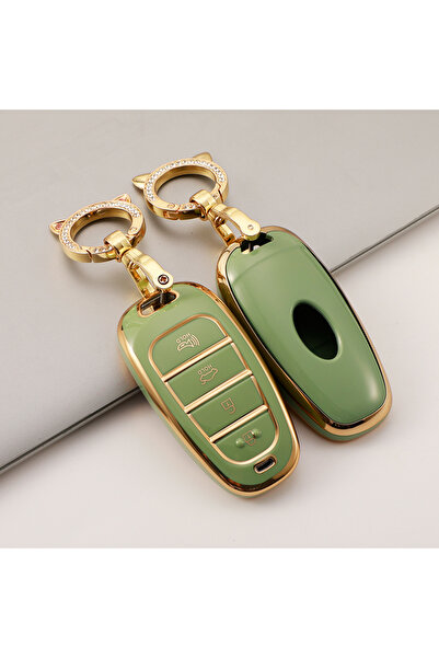OEM Husa cheie verde pentru Hyundai cu 3-4 butoane (Santa Fe, Tucson, 2020-2022)