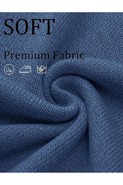 OEM Bluză lejeră de damă, pulover tricotat, cu guler în V, ALBASTRU, mărimea XXL