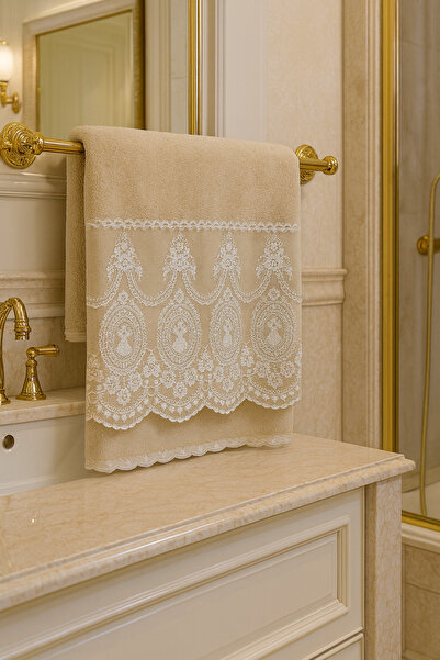 Çeyiz Bahçesi Spike velvet towel cream 50 × 90