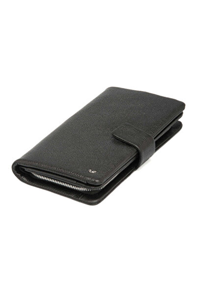 Tergan محفظة نسائية من الجلد الطبيعي باللون الأسود - S1CB00005726-A6F