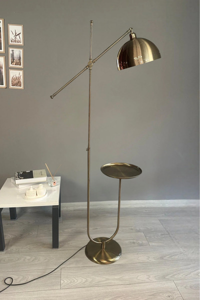 Bamyum Eskitme Renk Lambader U Tepsili Makas Gövde Modern Dekoratif Metal Oturma Odası Çalışma Odası